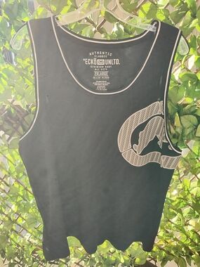 Ecko Unlimited Black Men’s Graphic Swim Tank with White Trim